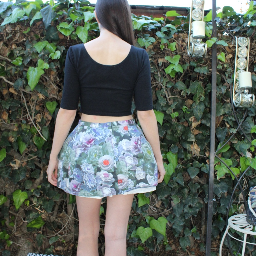Topshop mini bubble skirt purple and blue flowers - Picture 6 of 7